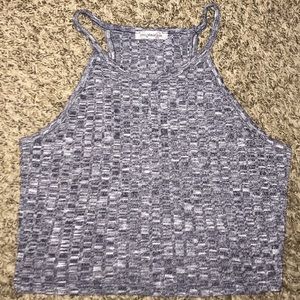 Blue and white crop top